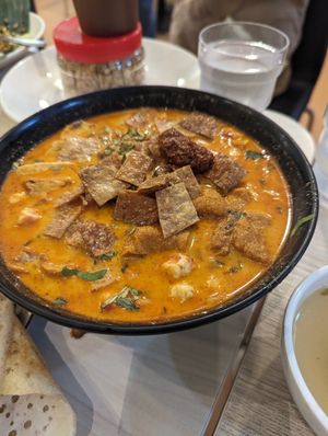 Nonya laksa at Gokul Raas Vegetarian - Little India in Central Singapore