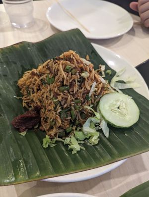 Malay-style spiced fried rice 'nasi goreng' at Gokul Raas Vegetarian - Little India in Central Singapore