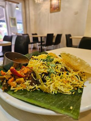 Vegan mutton Biriyani   at Gokul Raas Vegetarian - Little India in Central Singapore