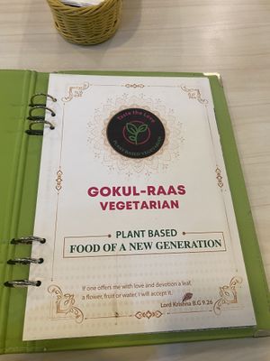 Menú  at Gokul Raas Vegetarian - Little India in Central Singapore