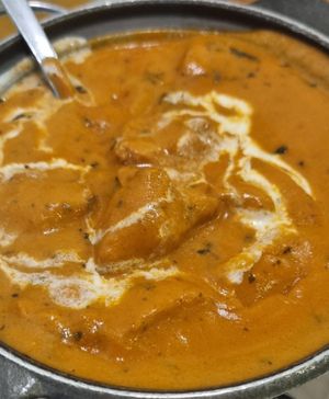Butter chicken at Gokul Raas Vegetarian - Little India in Central Singapore