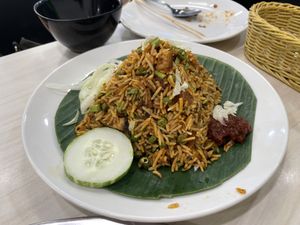 Malay style fried ricee  at Gokul Raas Vegetarian - Little India in Central Singapore