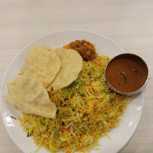 Mutton dum biryani at Gokul Raas Vegetarian - Little India in Central Singapore