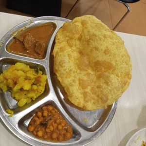 Bhatura set at Gokul Raas Vegetarian - Little India in Central Singapore