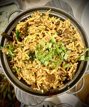 Hyderabad Dum Briyani  at Gokul Raas Vegetarian - Little India in Central Singapore