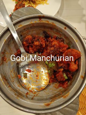 Crispy cauliflower in a spicy sweet sauce at Gokul Raas Vegetarian - Little India in Central Singapore