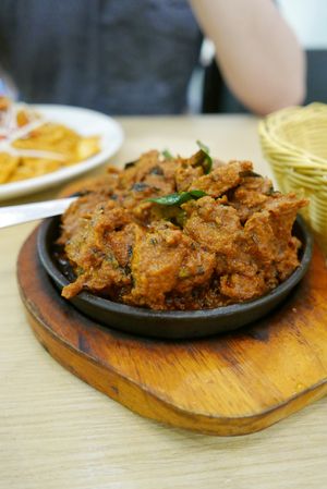 Vegan Hot Plate Mutton at Gokul Raas Vegetarian - Little India in Central Singapore