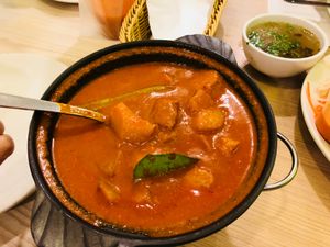 Curry chicken  at Gokul Raas Vegetarian - Little India in Central Singapore