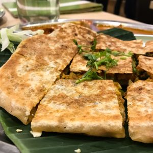 Mutton murtabak  at Gokul Raas Vegetarian - Little India in Central Singapore