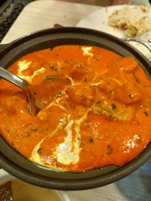 Butter chicken at Gokul Raas Vegetarian - Little India in Central Singapore