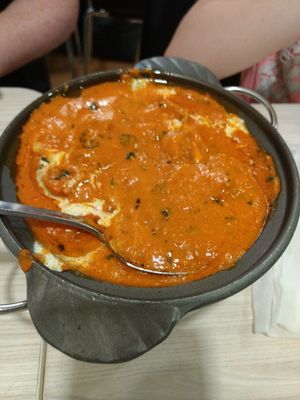 Butter chicken at Gokul Raas Vegetarian - Little India in Central Singapore