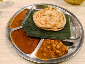 Roti platter at Gokul Raas Vegetarian - Little India in Central Singapore