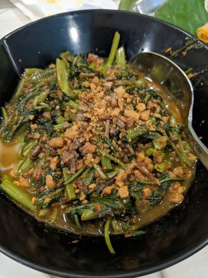 Chilli Kangkong - very tasty at Gokul Raas Vegetarian - Little India in Central Singapore