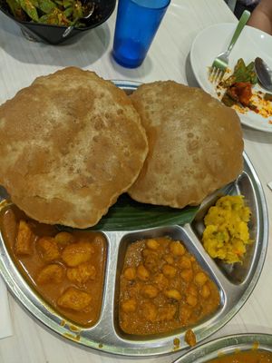 Poori - the pooris were MASSIVE!! SO GOOD!. at Gokul Raas Vegetarian - Little India in Central Singapore