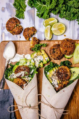 Falafel Wraps at Vegan Tribe Cafe in Cavite