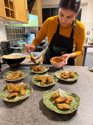 Zarna in her kitchen at Lettuce Sustain Supper Club in South East London