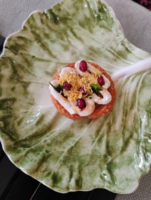 'Raaste' menu's chakli with vegan cream cheese entree at Lettuce Sustain Supper Club in South East London