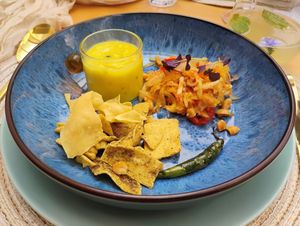 'Raaste' menu's papaya salad at Lettuce Sustain Supper Club in South East London