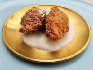 'Raaste' menu's crispy dumplings at Lettuce Sustain Supper Club in South East London