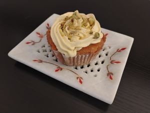 Fourth menu's gajrela cupcake at Lettuce Sustain Supper Club in South East London