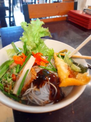 My take away noodles eating at home #Veganuary at Hủ tíu chay in Ho Chi Minh City