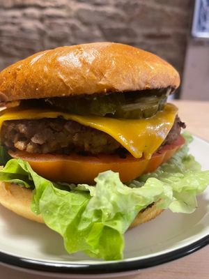 Beef style burger  at Black Cat Santiago in Santiago De Compostela