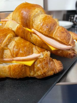 Ham and cheese croissant  at Black Cat Santiago in Santiago De Compostela