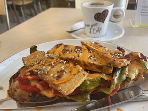 Tosta de tofu  at Black Cat Santiago in Santiago De Compostela