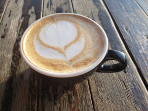 Maple moon latte with macadamia milk at Cocoa Cinnamon - Geer in Durham