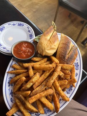 Bahn mi with seasoned fries   at Běndì Wok N' Bar in Columbus