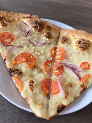 Vegan white sauce   at Este Pizza - downtown SLC in Salt Lake City