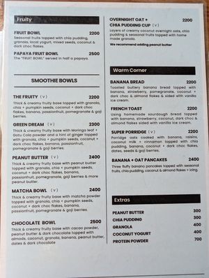 Menu March 2026 at Fruit Cafe in Ahangama