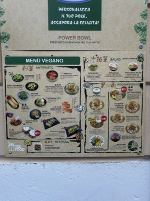 Menú vegan  🌱   at Yes Food San Lorenzo in Rome