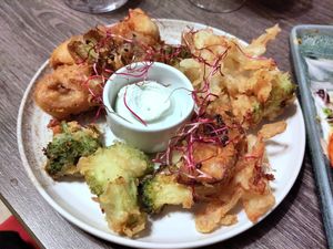 Vegetable fritters at La Sauterelle in Toulouse