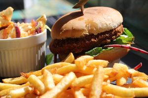 Super yummy vegan burger menu at Molly Coffee House  in Nottingham