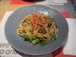 Mushroom yaki soba yasai with udon   at Wagamama in Brierley Hill