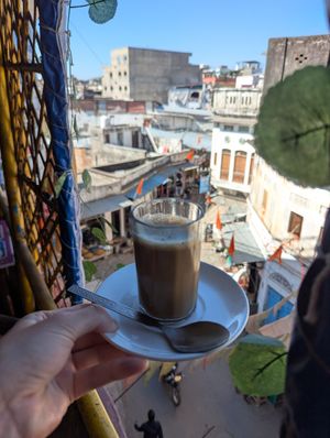 Vegan chai at Dream Tibetan Kitchen Restaurant in Pushkar