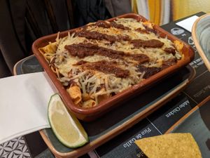 Vegan Avocado Enchiladas with Chocomole topping at Los Locos Mexican Street Food in Vienna
