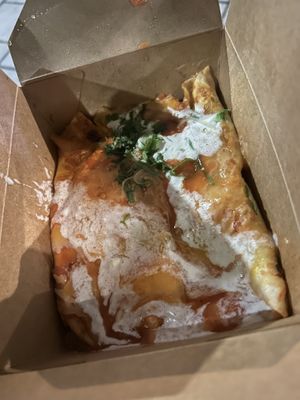 Take Out Pulled Soja Enchiladas (vegan) mit Salsa de la Casa   at Los Locos Mexican Street Food in Vienna