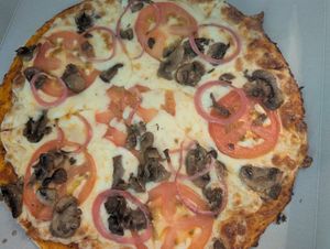 Vegan pizza at Frontiers Restaurant in Eastern Cape