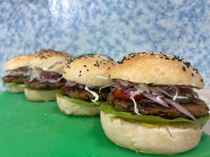 Veggie burgers 💙💙 at Herbalist by Nitevo Reggae Bar and Restaurant in San Vicente Palawan