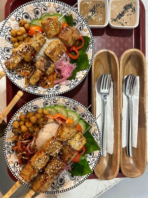 Our absolute bestseller - hoisin tofu Buddha bowls 🩵 at Herbalist by Nitevo Reggae Bar and Restaurant in San Vicente Palawan