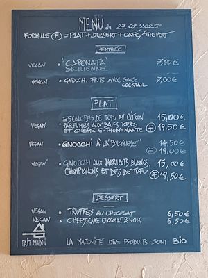 Menu du 27.02.2025 at La Veg'It  in Seyssins