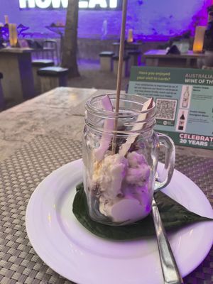 Vegan chocolate balls with coconut ice cream  at Lords Restaurant Complex in Negombo