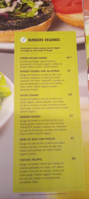 Cardápio burgers veganos (muito bem sinalizado e ingredientes descritos) [foto de jan.2025] at A Chapa Hamburgers in Sao Paulo