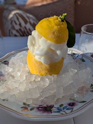 Lemon sorbet at La Baia Dubai in Dubai