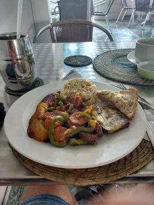 The main dish. at Govinda's in Barranquilla