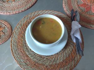 Soup at Govinda's in Barranquilla