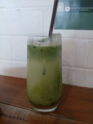 Peach matcha latte at Frothers Espresso  in Merewether