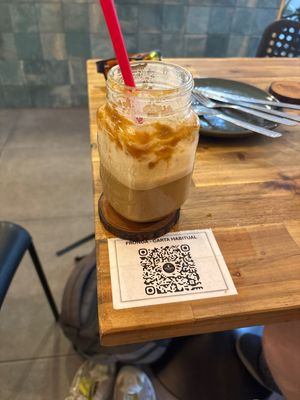 Pumpkin spiced latte   at fronda cafe  in Valencia